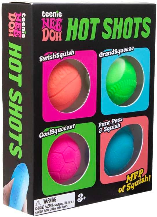 Schylling NeeDoh Hot Shot Teenie Needoh 4 Pack