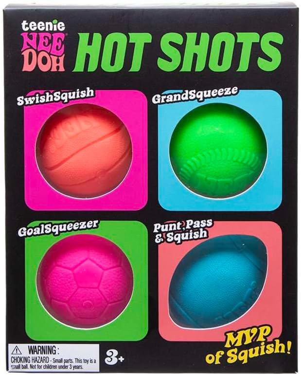 Schylling NeeDoh Hot Shot Teenie Needoh 4 Pack