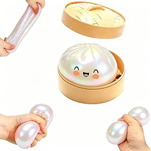 Dumpling Squishy, Glitter Dumpling Squish   white color